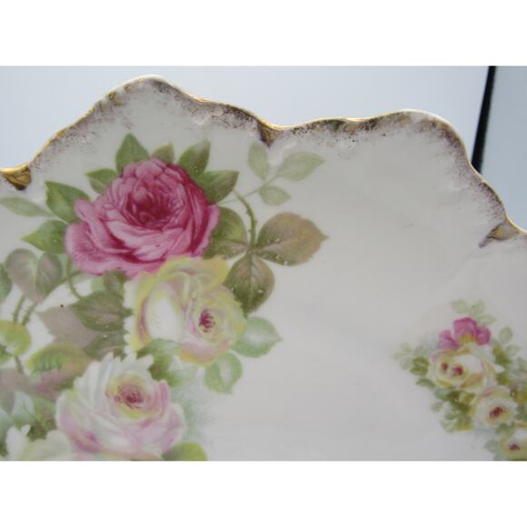RC Moliere Bavaria Rosenthal Reticulated Plate Hand-Painted Flowers Gold Trim - Picture 11 of 12